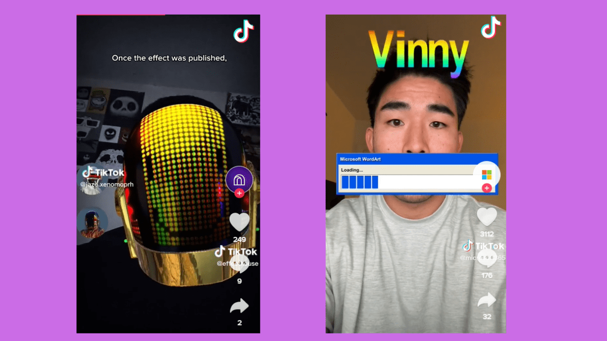 TikTok Branded Effects from Daft Punk and Microsoft 365.