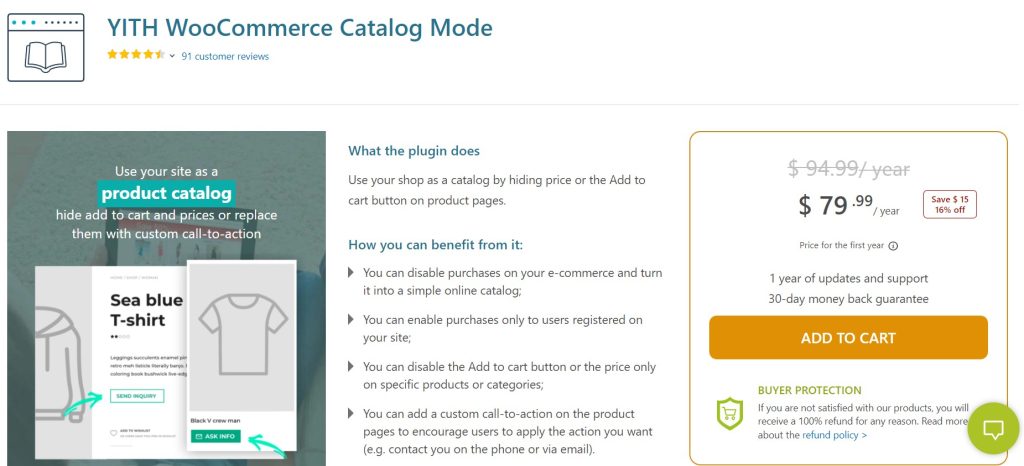 YITH WooCommerce Catalog Mode is one of the best wholesale plugins for WooCommerce