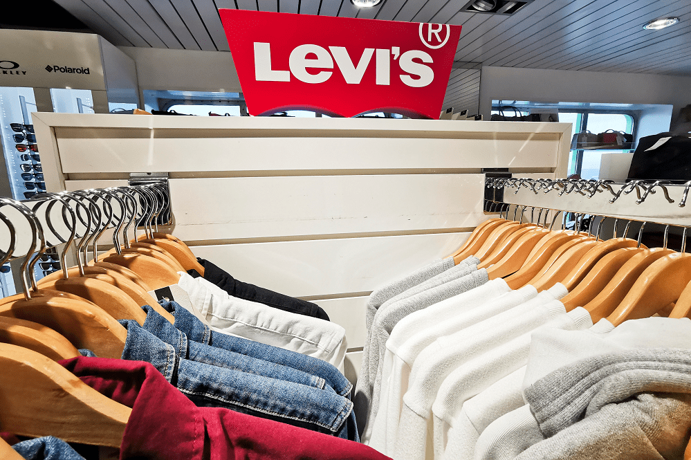 Levi's signage and products