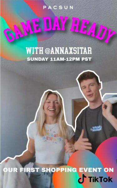 Pacsun had influencer Anna Sitar take over its TikTok on Super Bowl Sunday for some shopping fun.