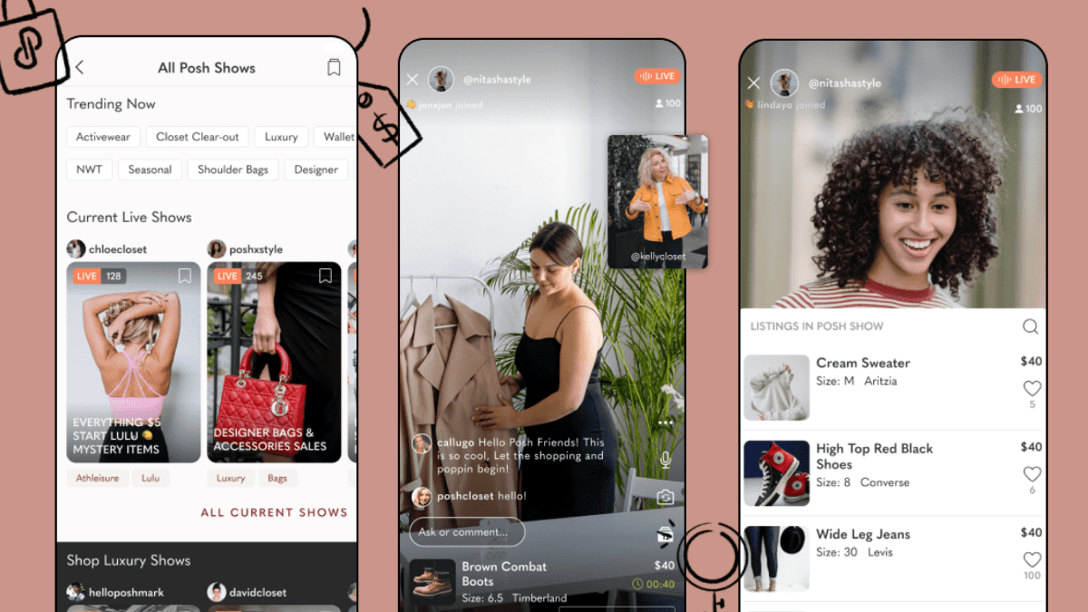 Poshmark has launched a livestreaming feature called Posh Shows.