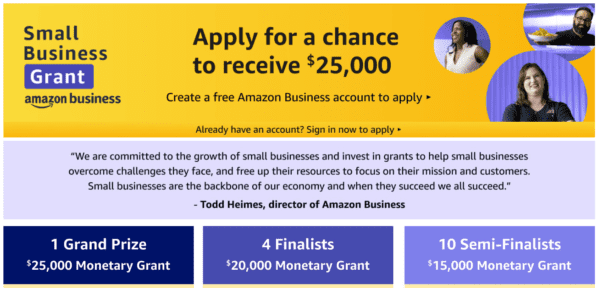 Amazon small business grants. 