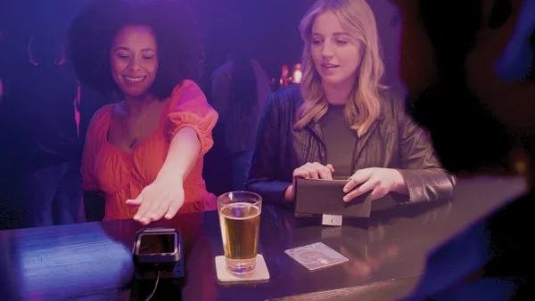Amazon One palm reader at a bar. 