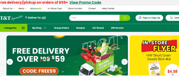 T&T Supermarkets home page