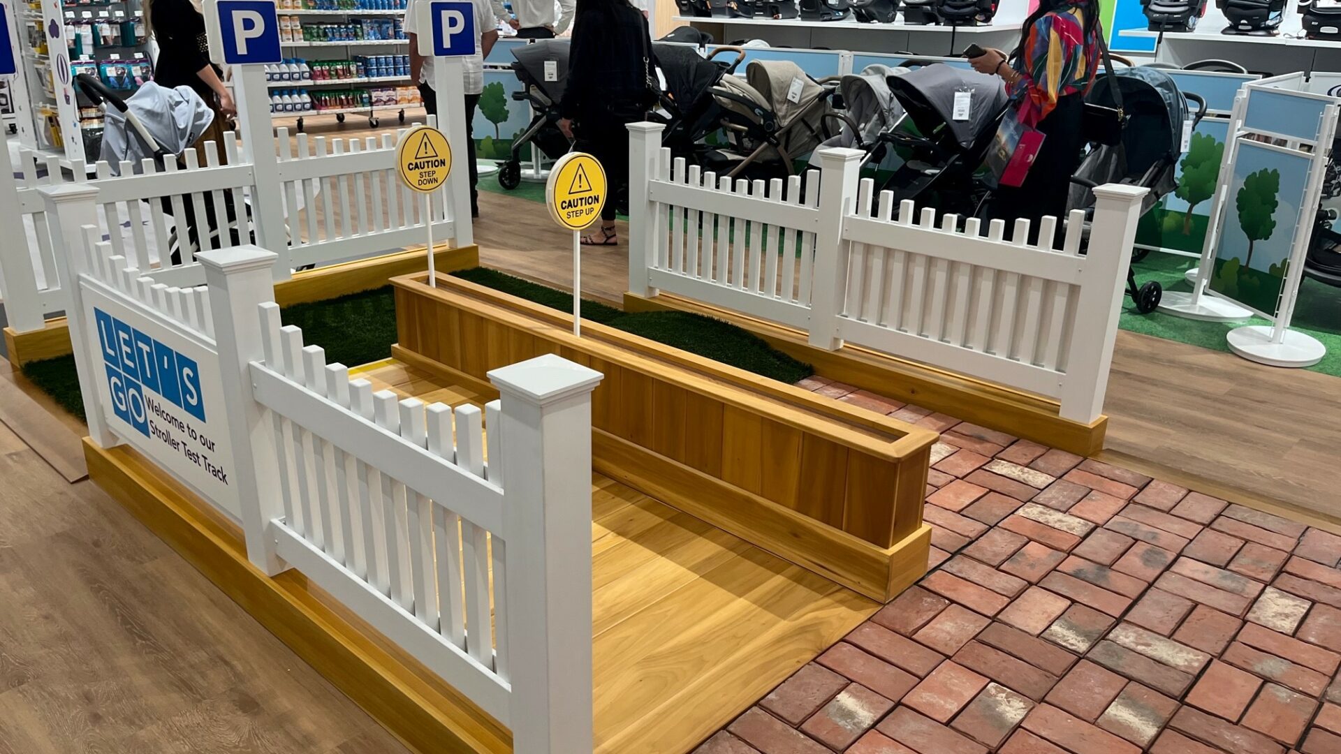 The stroller test track. (Photo Credit: Retail TouchPoints)