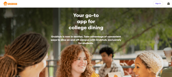 Grubhub Campus home page