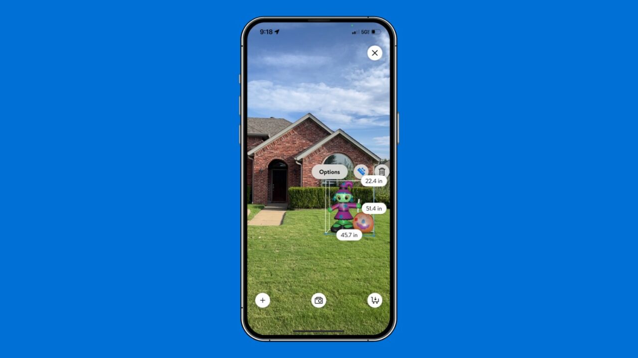 Walmart's new View in Home app feature.