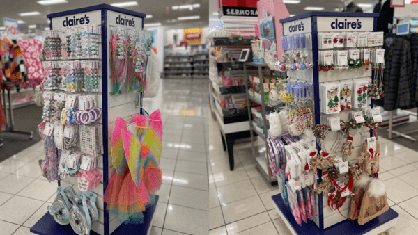 Claire's presence at Kohl's includes both generation-specific and seasonal displays.