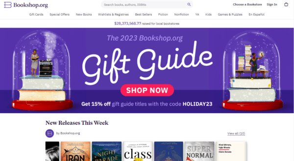 Bookshop.org homepage