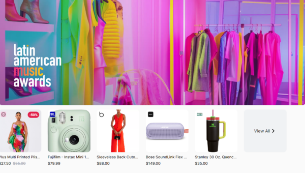 Screenshot of the online shop for TelevisaUnivision's Latin American Music Awards.