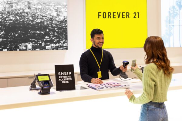 A Shein customer makes a return at Forever 21.